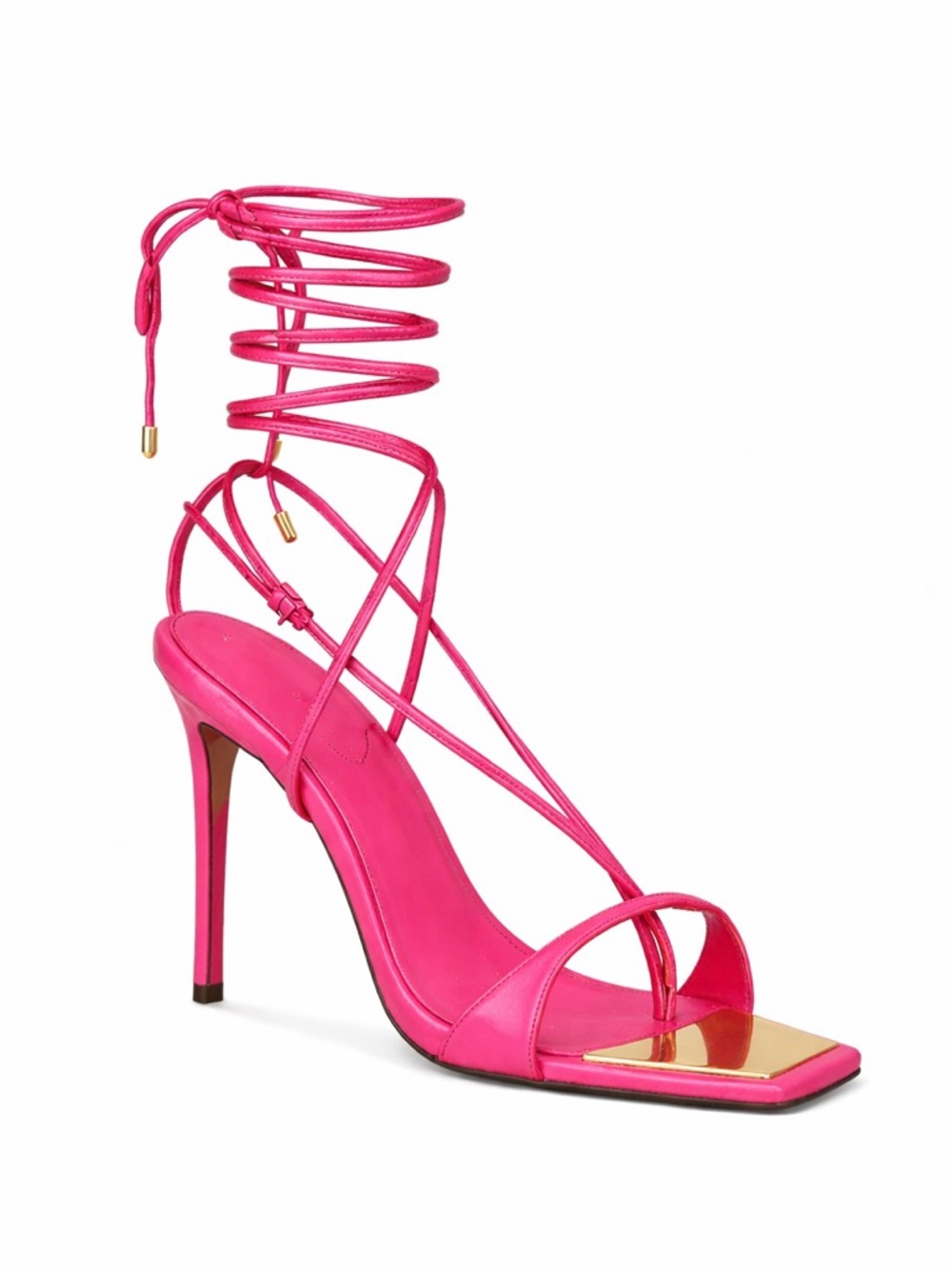 NWOB SCHUTZ Hot Pink Strappy High Heel Sandal with Ankle Wrap